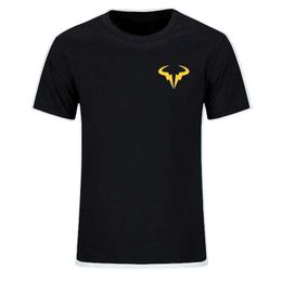 Men's T-Shirts New Popular Rafael Nadal Tennis Player T-Shirt Mens Black Short Slve Cotton T-Shirt High Quty Mens O-Neck Top T240505