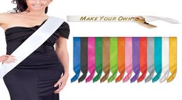 DIY Blank Sashes Shoulder Decoration Strap For Lady Hen Party Celebration Wedding Satin Sash Bachelorette Get Together Supplies 161174060