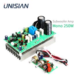 Amplifiers UNISIAN 250W Subwoofer Amplifier High Power Mono Bass Power Audio Amplifiers Board For 812 inch Speakers