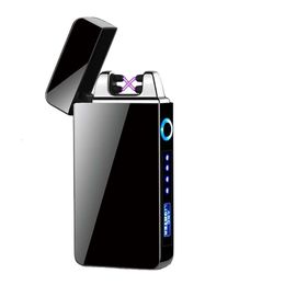 New Rechargeable Lighter With Battery Indicator Light Double Arc Charging Lighter Windproof Electronic Lighter