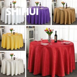 Pads 220/240/260CM Thick Table Linen Cloth Round Tablecloth Cover For Hotel Banquet Wedding Event Birthday Party Dining Decoration