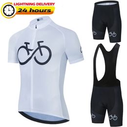 Cycling Jersey Sets Mens Bicycle Short Sleeve Clothing Bike Maillot Bib Shorts 240506