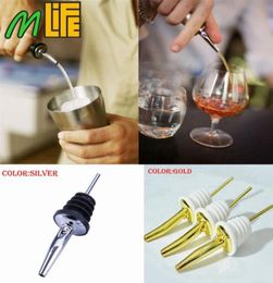 High Quality GoldSilver Stainless Steel Liquor Spirit Pourer Flow Wine Olive Oil Cocktail Vinegar Bottle Pour Spout Stopper Barwa9294285