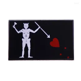 Brooches BLACKBEARD PIRATE FLAG Brooch Skull Sword Thorn Heart Badge