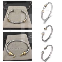 DY Diamond David Yurma Bracelet Cable DY Pulsera Luxury Jewelry for Women Men Silver Gold Pearl Head X Shaped Cuff Bracelet Fahion Jewelrys for Christmas Gift 5mm 518