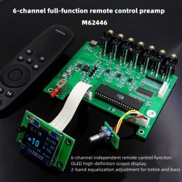 Amplifier M62446 Tuning Board 6channel Fully Independent Remote OLED Display Front Stage 5.1 Audio Amplifier Module