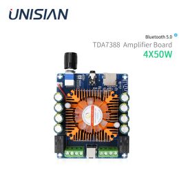 Amplifiers UNISIAN Bluetooth 5.0 TDA7388 Car Audio Amplifier 4X40W 4 Channels Power Amplifiers Board BT/AUX/TF For Vehicle Audio Amp