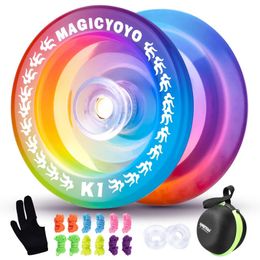 Yoyo MAGICYOYO K1 Plus Plastic Responsive Yoyo for Kids and Beginner Beginner Yo-yo with 12 Yoyo Strings Yo-Yo Glove and Yo Case