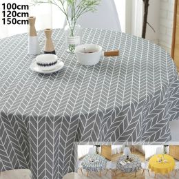 Pads Round Tablecloth Dining Room Table Cover Decorative 47''/59''/39'' Cotton Blend+Linen Washable Table Cloth for Outdoor Indoor