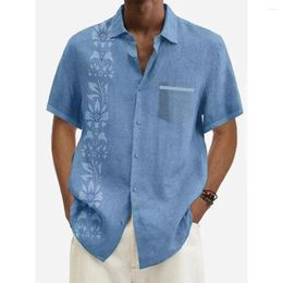 Men's Casual Shirts Short-sleeved 2024 Summer Style Hawaiian Four-way Elastic 3D Printed Fashion Shirt Street Trend Plus Size Cloth