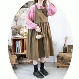 Casual Dresses 107cm Bust Spring Summer 2024 Women Sweet Mori Kei Girl Fashion Loose Plus Size Comfy Cotton Sleeveless