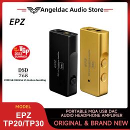 Amplifier EPZ TP20 TP30 Portable MQA USB DAC Audio Headphone Amplifier / Dongle Type C ES9038Q2M DSD256 DSD512 Decoder 3.5mm 4.4mm