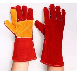 Gloves Leather Animal Handling BBQ AntiHeat Fire Resistant Welding Gauntlets Soldering Accessory Welding Glove Works Gloves