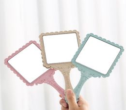 Carved Handle Mirrors Beauty Salon Handheld Espejo Portable Romantic vintage Hand Hold Zerkalo Cosmetic Mirror Make Up Tool Dress7496189