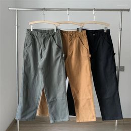 Men's Pants Japanese Style Washed Vintage Canvas Multi Pocket Cargo Men Korean Fashion Streetwear