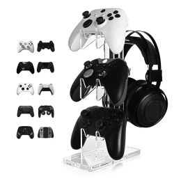 Speakers Universal 3layer Controller Holder and Headphone Holder Game Accessories for PS5 PS4 Storage Holder Black White Transparent