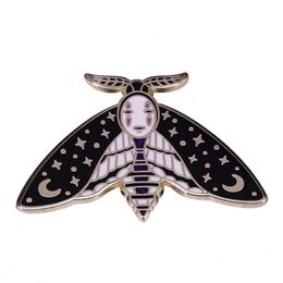 Gothic Ghost Moth Brooch Spirited Away Inspiration Badge Japanese Anime Pin Clothes Accessories Fashion Jewelry Gift For Friends