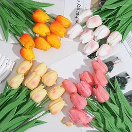 Decorative Flowers Simulated Pu Mini Tulips Fake Wedding Bouquet