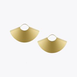 Enfashion Vintage Camber Fan Dangle Earrings Matte Gold Colour Big Earings Drop Earrings For Women Fashion Jewellery brinco E5425 240430