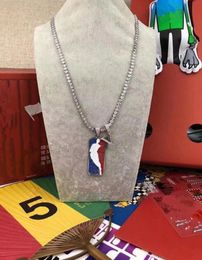 High quality French design basketball Zircon Pendant Necklace men039s and women039s fashion street hip hop Necklace6634056