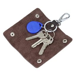 1PC Car Key Pouch Bag Case Wallet Holder Chain Key Wallet Ring Collector Housekeeper Pocket Key Organizer Smart Leather Keychain