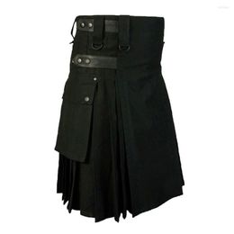 Men's Pants Mens Skirt Vintage Kilt Scotland Gothic Fashion Kendo Pocket Skirts Scottish Clothing Wild 287p