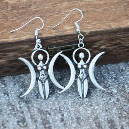 Dangle Earrings Nostalgia 1 Pair Wicca Pagan Triple Moon Goddess Accessories Vintage Jewellery Ear Rings For Women