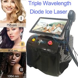 755 808 1064nm Diode Laser Permanent Hair Removal Machine Laser Depilation Hair Epilator Bikini Laser Hair Removal Skin Rejuvenation
