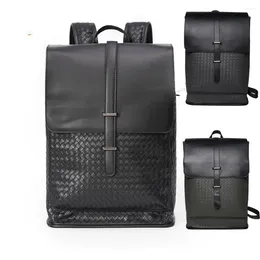 Backpack 2024 Fashion Men Women Leather Woven Bags Luxury Designer PU Travel Simple Couple Suitcase