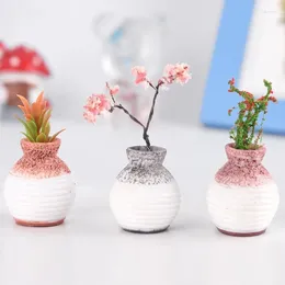 Vases 1Pc Micro Landscape Desk Decoration Resin Mini Vase Small Mouth Flowerpot Garden Ornament DIY Home Accessories