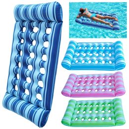 Inflatable Floating Bed Portable Water Sleeping Foldable Swimming Pool Air Mattress Outdoor Toys 240506