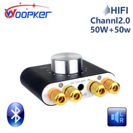 Amplifiers Woopker Amplifier X24 Tpa3116 Support USB Input Bluetooth 5.0 Input HiFi Digital Power Amplifier 50W+ 50W Rated Power DC 924V