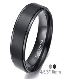 Wedding Rings Eamti 46810mm Black Titanium Ring Man Brushed Band Women Engagement Silver Colour Bague Femme Anneau Bijoux4717640