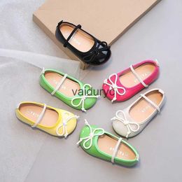 Sneakers Baby Girls Princess Shoes Leisure Candy Colour Bowtie Kids Ballet Flats Toddler Light Elastic Band Autumn old Flat Shoe H240506