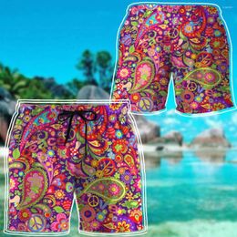 Men's Shorts PLstar Cosmos Hippie Style Pattern 3D All Over Printed Fashion Mens Summer Unisex Casual Polyester LQD12