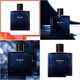 Fragrance Man Per Male Mascine Edt 100Ml Citrus Woody Spicy And Rich Fragrances Dark Blue-Gray Thick Glass Bottle Body Drop Delivery H Ot94E