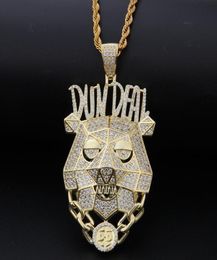 Iced Out Custom Bundeal Pendant Necklace In 14k Yellow Gold Micro Paved Lab iamond Hip Hop Men Jewelry7940089