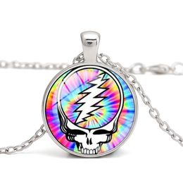 Pendant Necklaces Gratef Dead Necklace Skl Steal Your Face Music Fans Gift Souvenir Glass Cabochon Custom Picture Diy Jewellery Drop Del Dhacz