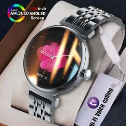 Watches 1.04 inch AMOLED Screen Fashion Ladies Smart Watch Screen Always Display Bluetooth Call Smartwatch Metal Body Small Screen Watch