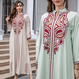 Ethnic Clothing 2024 Muslim Dress For Women Middle Eastern Kaftan Robe Women's Evening Dresses Embroidered Islam