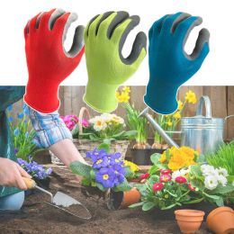 Gloves NMSafety Kids /Junior Garden Safety Rubber Coated Gloves Polyester Knitted With Palm Natural Latex Glove