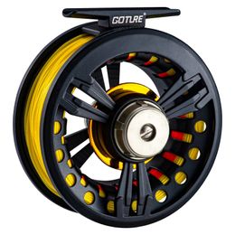 Goture Fly Fishing Reel 56 78wt Large Arbour Die Casting with Line Combo Aluminium Alloy PreLoaded Trout 240506
