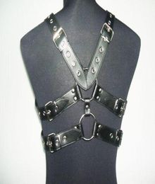 Quality leather Male Body Harness Bondage jacket SM bound014156491