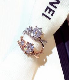 New cubic zirconia diamond fashion ring jewelry luxury designer geometric ring for women girls adjsutable open3703078
