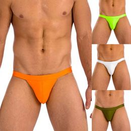 Men's Swimwear 2024 Sexy Low Waist Mens Anti Walking Light and Anti Awkwardness thong Triangle Pants Solid Colour Tight Swimming Pants