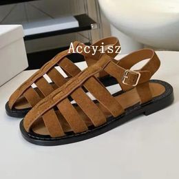 Sandals Summer Flat Solid Colour Back Strap Women's Simple Hollow Out Casual Outdoor Beach Lightweight Shoes 2024