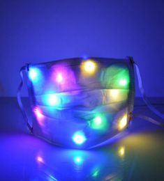 LED Light Glowing Masks Nightclub Luminous Halloween Light Up Half Face Mask Disco Party Mouth Cover DDA6262591976