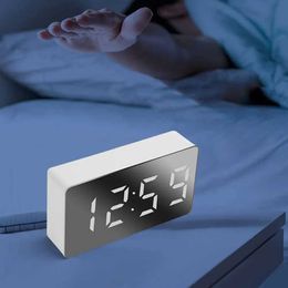 Desk Table Clocks Led Mirror Desk Clock Alarm Home Furnishings Electronic Watch Digital Table Digital Bedroom Decoration Table And Accessories