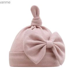 Caps Hats Baby hat Newborn cotton soft baby hat knot bow hat suitable for babies aged 0-1 years old baby hat childrens bean hat childrens gifts baby products WX
