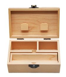 Wood Stash Box With Rolling Tray Natural Handmade Wood Tobacco and Herbal Storage Box For Smoking Pipe Accessories2056400